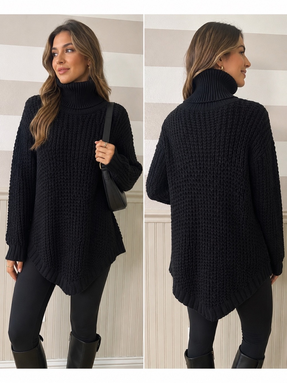 RVCA Black Turtleneck Sweater size XS New